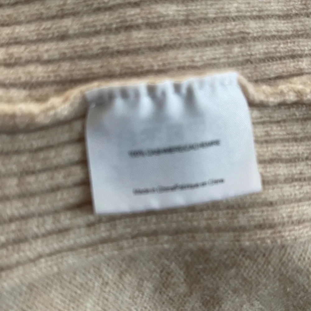 Tory Burch tan ribbed dolman sleeve tunic cashmere sweater small